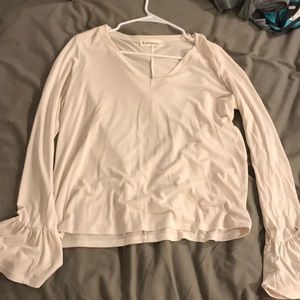 Vneck nude long sleeve